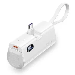 Vention Power Bank LED Display 4800mAh (USB-C + Lightning + USB-C) 22.5W Foldable USB-C Type _ White
